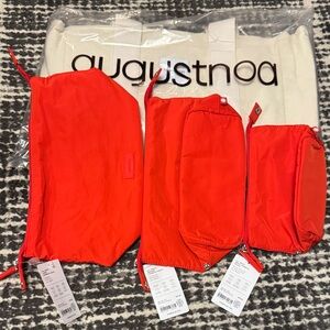Augustnoa Red Travel Organizer Set